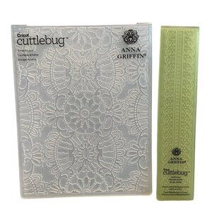 Anna Griffin Amelie Lace Embossing Folder w/ Border Cricut Cuttlebug Crafting To